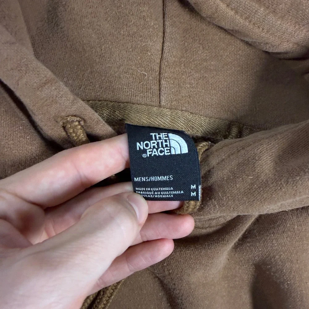 The‎ North Face Hoodie Mens Medium Brown Graphic Sleeve Logo Pullover Bear